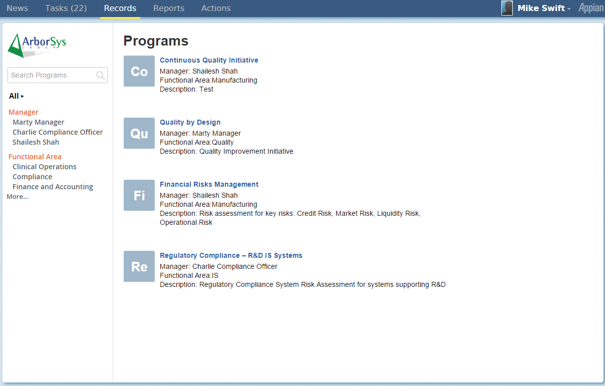 compliance assessment programs list